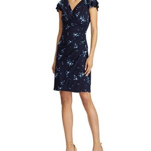Lauren Ralph Lauren Navy Floral Faux Wrap Dress – Size 4